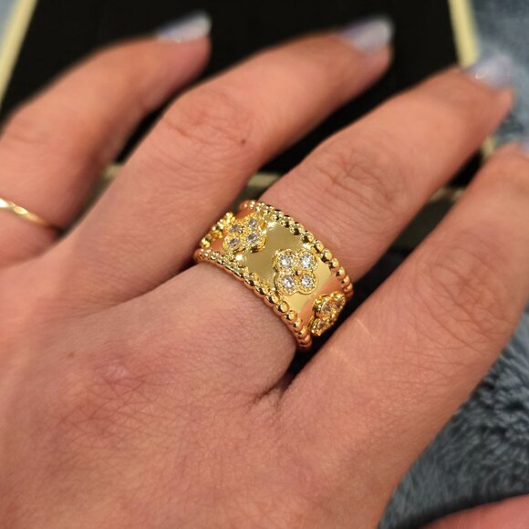 Perlée clovers ring - Picture 2 of 8